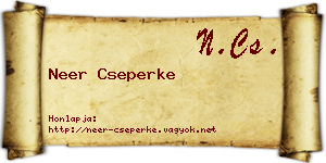 Neer Cseperke névjegykártya